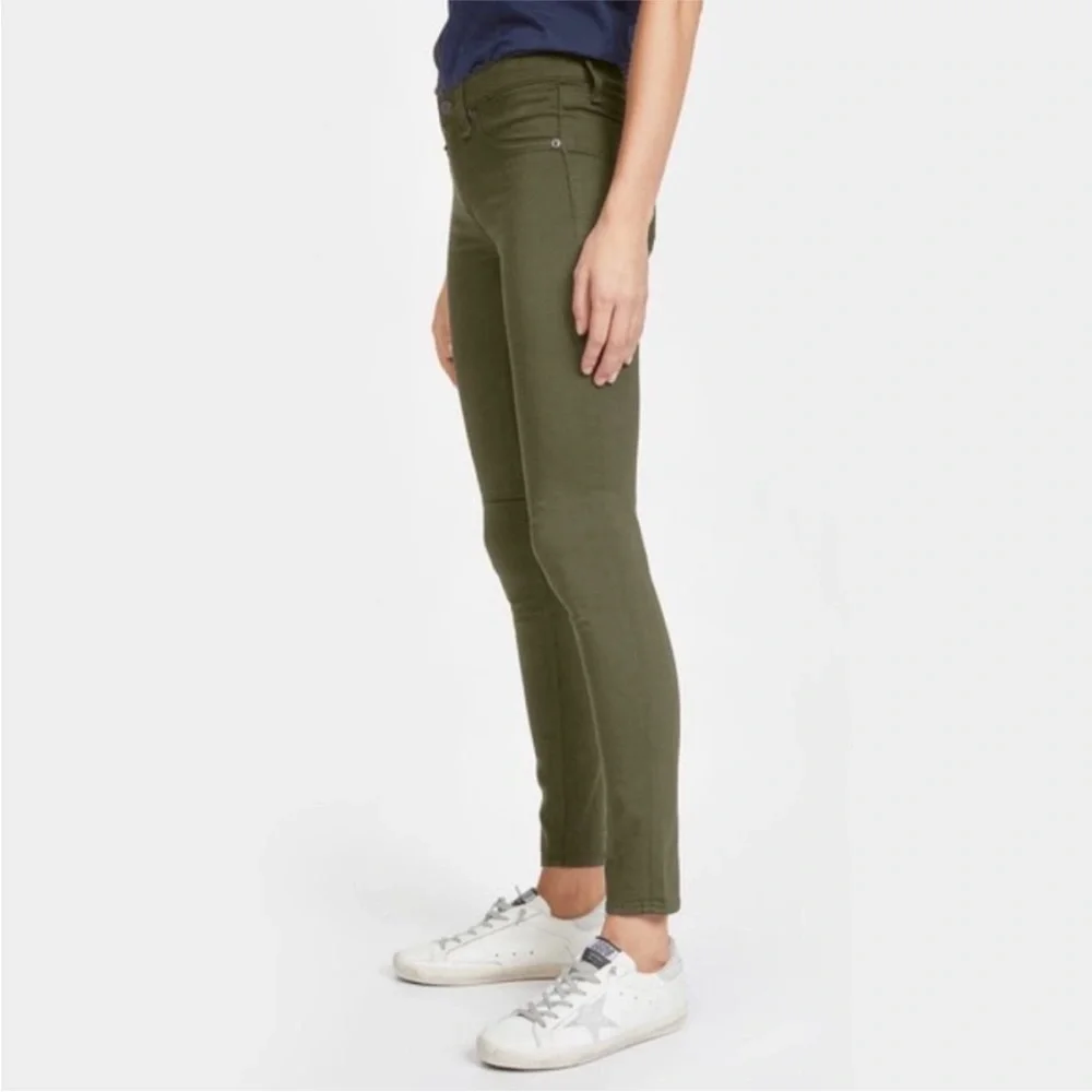 Rag & Bone‎ Mid Rise Skinny Army Olive Green Jeans Size 25 - Picture 6 of 14